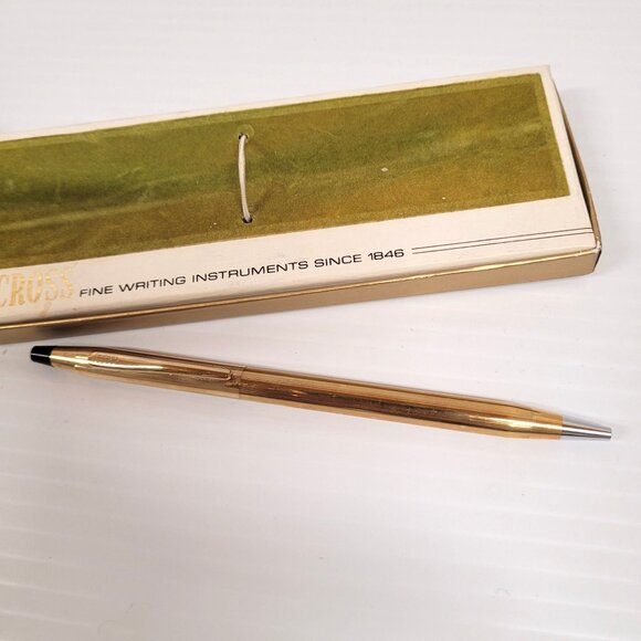 Vintage Cross Ballpoint Pen 1/20 6602 12K Gold Filled Made in USA Works Box - Picture 3 of 7